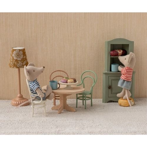 Maileg Oval Dining Table Wood - Mouse