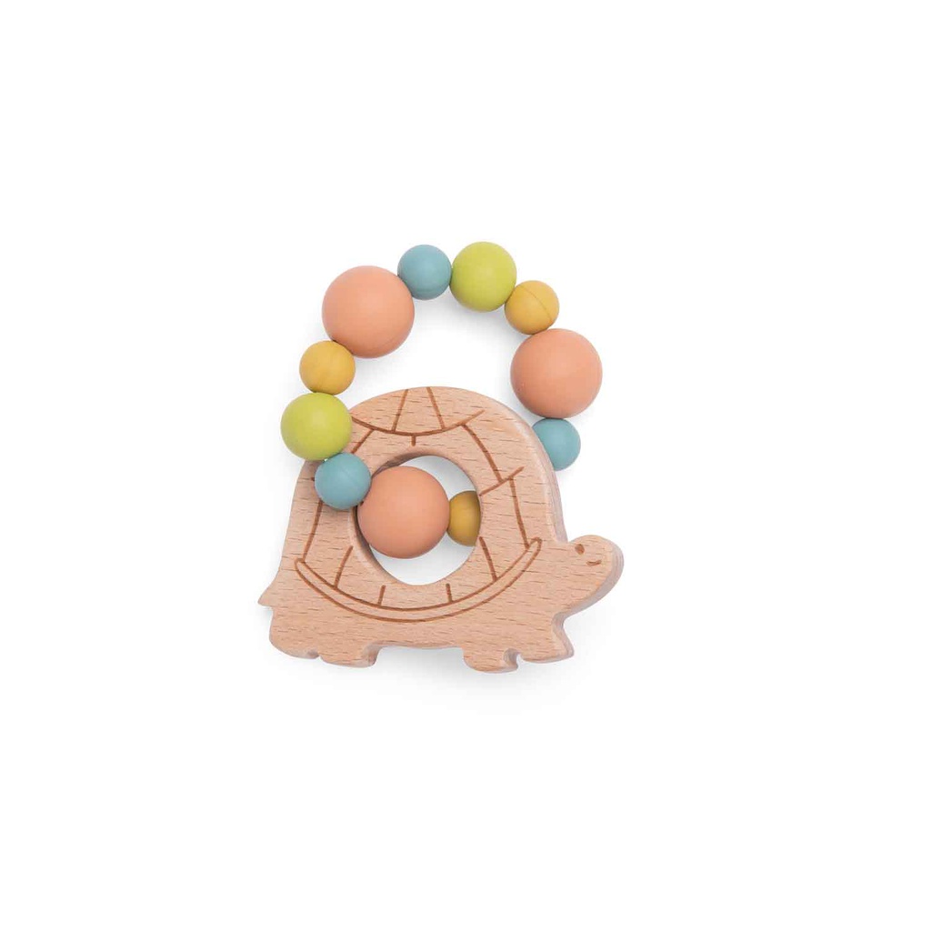 Turtle Teething Ring Rattle - Trois Petits Lapins