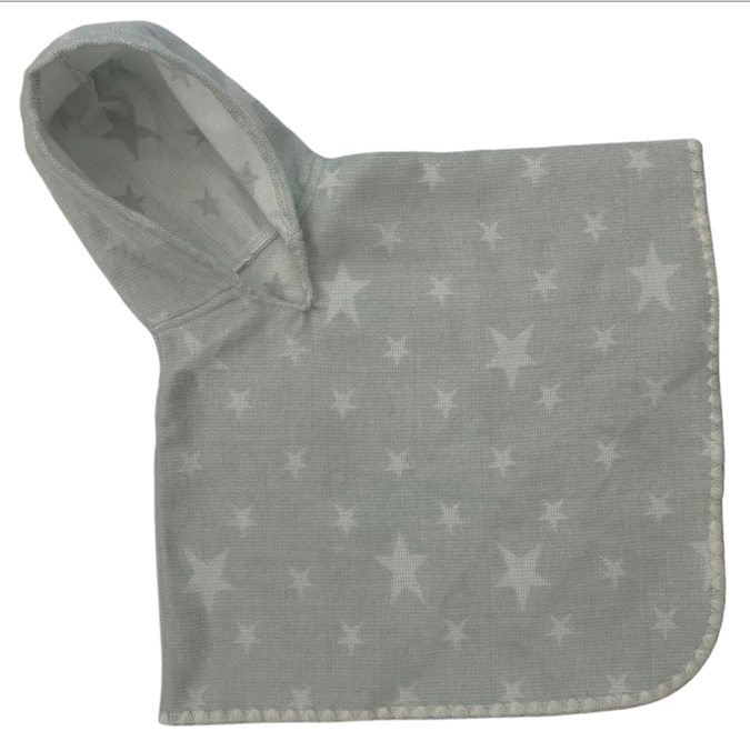 [P-254] Poncho Estrellas Gris Claro