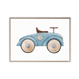 Cuadro Carro Vintage - Celeste